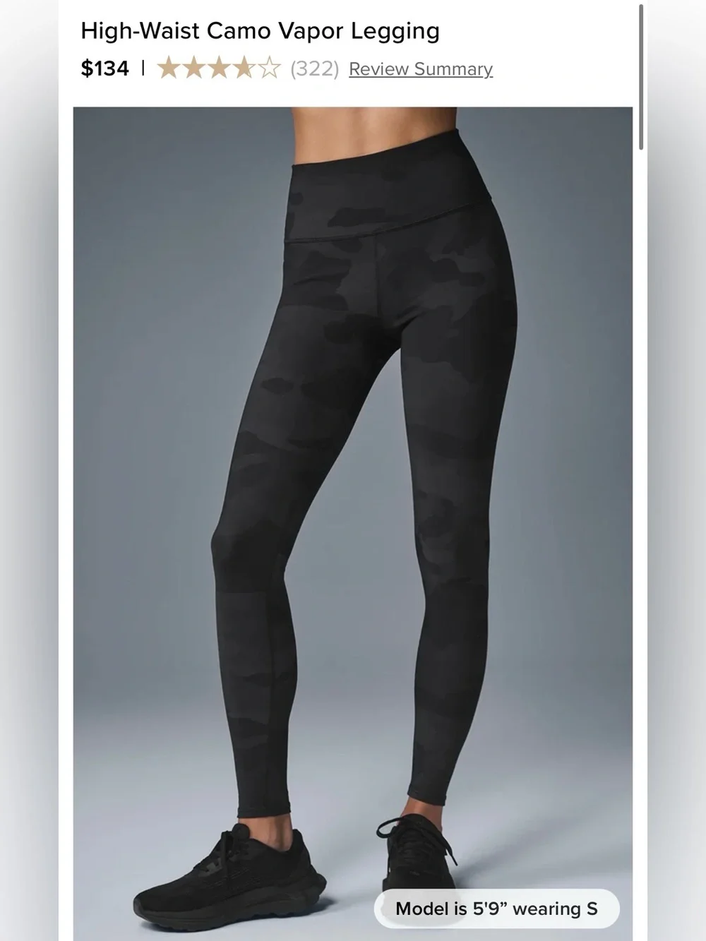 ALO Yoga High-Waist Camo Vapor Leggings — Black